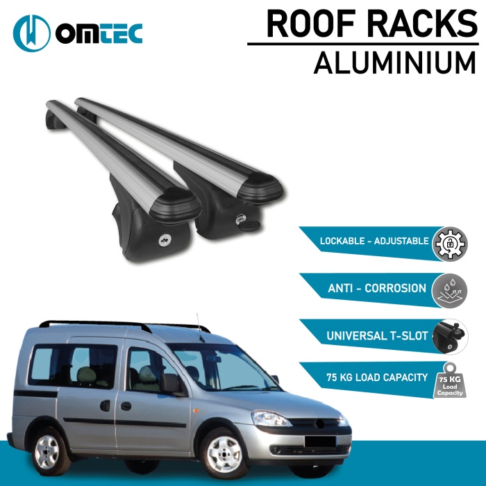 Bare Transversale Opel Combo [2001-2011] Omtec Aluminiu - Argintiu - imagine 2