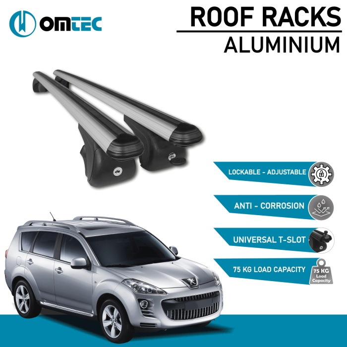 Bare Transversale Peugeot 4007 [2007-2012] Omtec Aluminiu - Argintiu - imagine 2