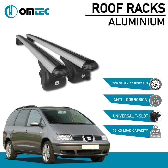Bare Transversale Seat Alhambra [1996-2010] Omtec Aluminiu - Argintiu - imagine 2