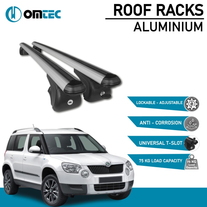 Bare Transversale Skoda Yeti [2010-2017] Omtec Aluminiu - Argintiu - imagine 2