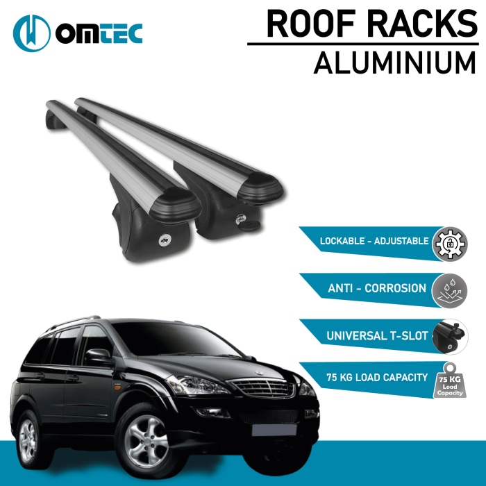 Bare Transversale Ssangyong Actyon [2006-2012] Omtec Aluminiu - Argintiu - imagine 2