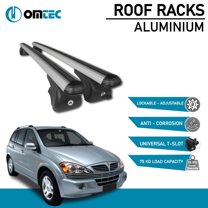 Bare Transversale Ssangyong Kyron [2005-2014] Omtec Aluminiu - Argintiu - imagine 2