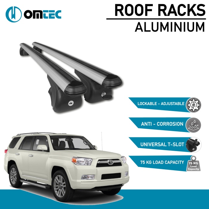 Bare Transversale Toyota 4Runner [2010 ->] Omtec Aluminiu - Argintiu - imagine 2