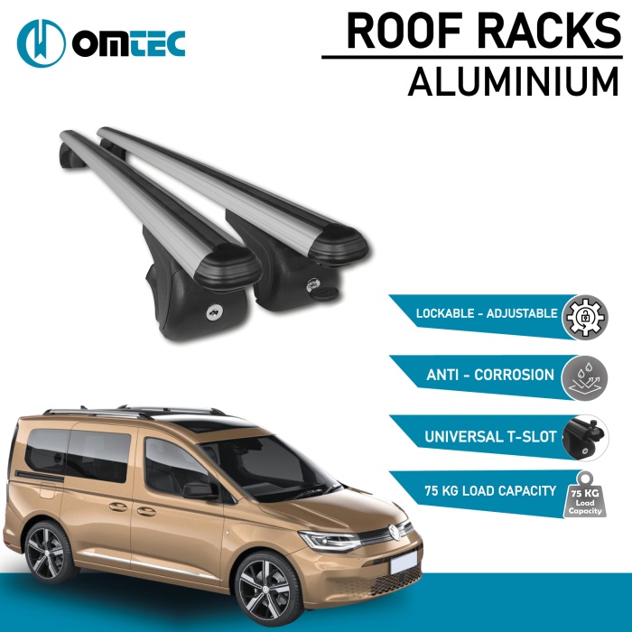 Bare Transversale Volkswagen Caddy [2021 ->] Omtec Aluminiu - Argintiu - imagine 2