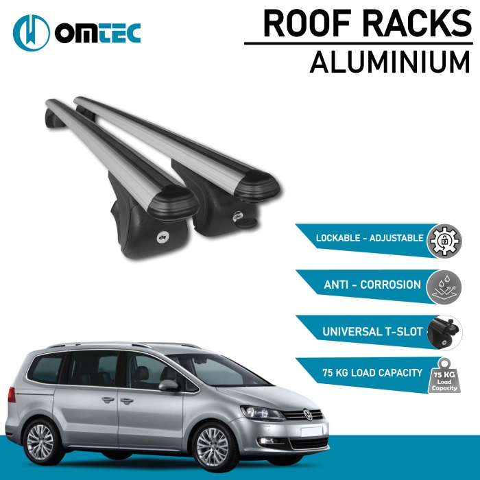 Bare Transversale Volkswagen Sharan [2010 ->] Omtec Aluminiu - Argintiu - imagine 2