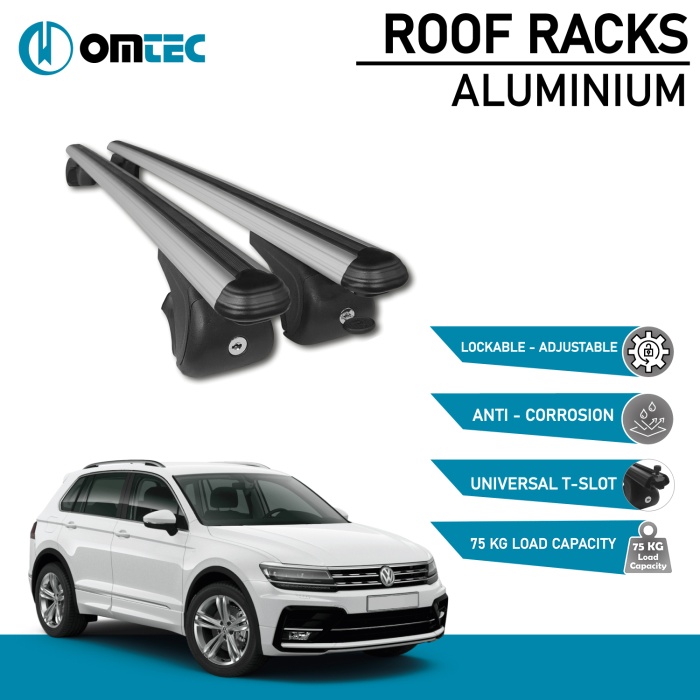 Bare Transversale Volkswagen Tiguan [2016 ->] Omtec Aluminiu - Argintiu - imagine 2
