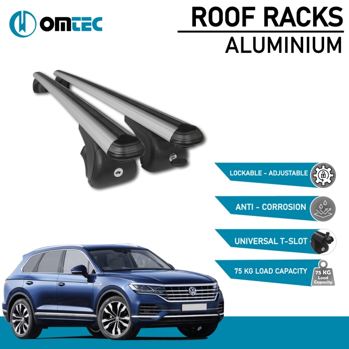 Bare Transversale Volkswagen Touareg [2010-2018] Omtec Aluminiu - Argintiu - imagine 2