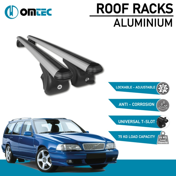 Bare Transversale Volvo V70 [1997-2000] Omtec Aluminiu - Argintiu - imagine 2