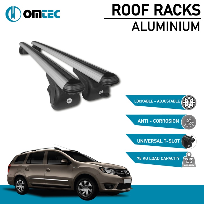 Bare Transversale Dacia Logan Mcv [2013-2020] Omtec Aluminiu - Argintiu - imagine 2