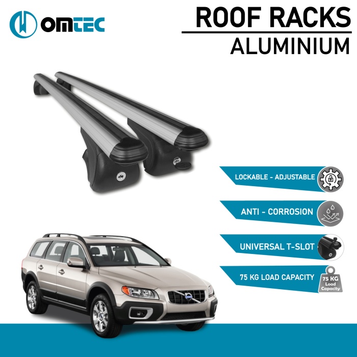 Bare Transversale Volvo Xc70 [2008-2016] Omtec Aluminiu - Argintiu - imagine 2