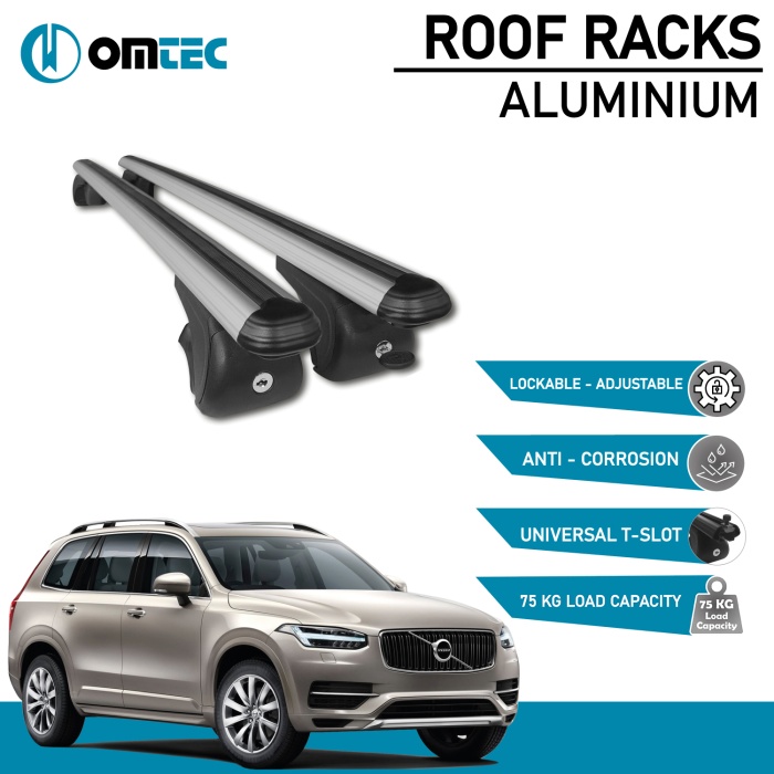 Bare Transversale Volvo Xc90 [2015-2019] Omtec Aluminiu - Argintiu - imagine 2