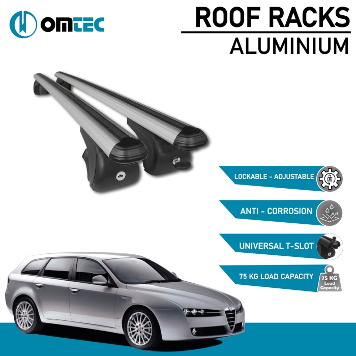 Bare Transversale Alfa Romeo 159 Sportswagon [2007-2011] Omtec Aluminiu - Argintiu - imagine 2