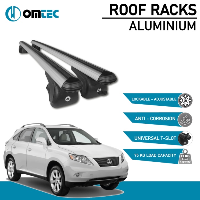 Bare Transversale Lexus Rx [2008-2015] Omtec Aluminiu - Argintiu - imagine 2