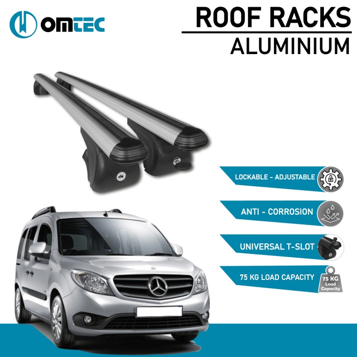 Bare Transversale Mercedes Citan [2013 ->] Omtec Aluminiu - Argintiu - imagine 2