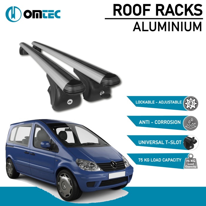 Bare Transversale Mercedes Vaneo [2001-2005] Omtec Aluminiu - Argintiu - imagine 2