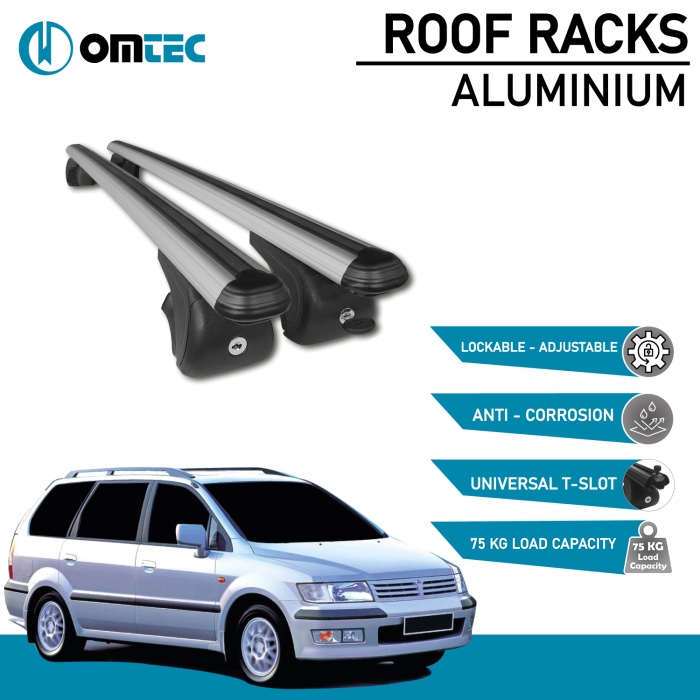 Bare Transversale Mitsubishi Space Wagon [1998-2004] Omtec Aluminiu - Argintiu - imagine 2