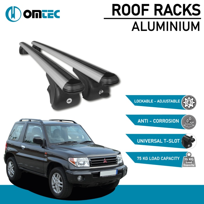 Bare Transversale Mitsubishi Pajero [1998-2006] Omtec Aluminiu - Argintiu - imagine 2