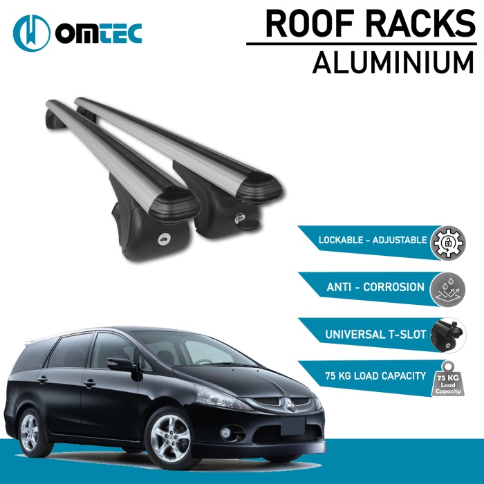 Bare Transversale Mitsubishi Grandis [2003-2011] Omtec Aluminiu - Argintiu - imagine 2