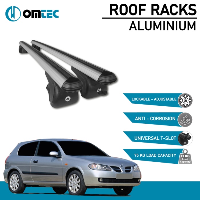 Bare Transversale Nissan Almera [2003-2009] Omtec Aluminiu - Argintiu - imagine 2