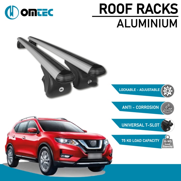 Bare Transversale Nissan X-Trail [2014-2021] Omtec Aluminiu - Argintiu - imagine 2
