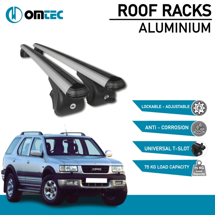 Bare Transversale Opel Frontera [1998-2004] Omtec Aluminiu - Argintiu - imagine 2