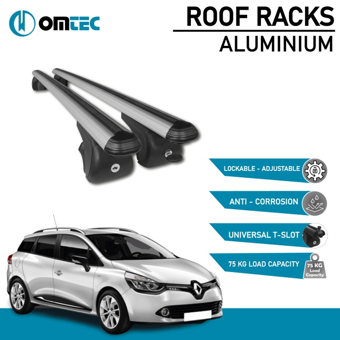 Bare Transversale Renault Clio [2012-2018] Omtec Aluminiu - Argintiu - imagine 2