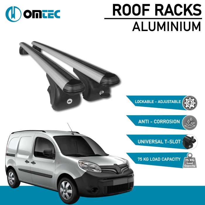 Bare Transversale Renault Kangoo [2008-2021] Omtec Aluminiu - Argintiu - imagine 2