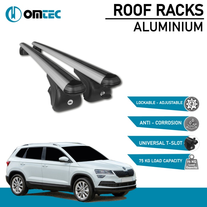 Bare Transversale Skoda Karoq [2017 ->] Omtec Aluminiu - Argintiu - imagine 2