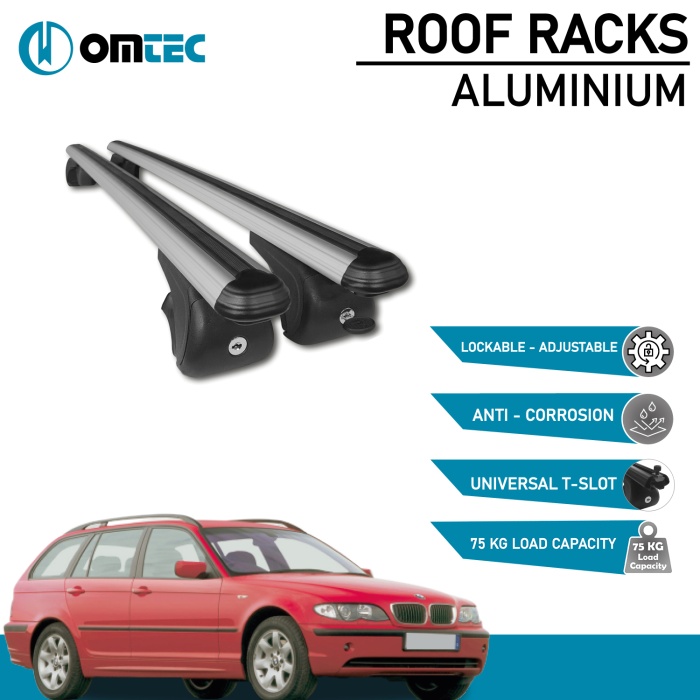 Bare Transversale Bmw 3 Series [1998-2006] Omtec Aluminiu - Argintiu - imagine 2