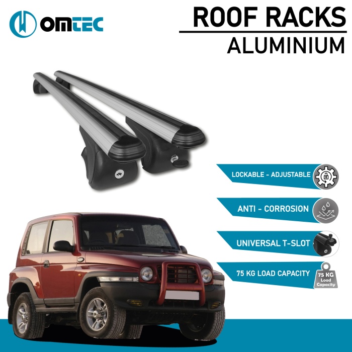 Bare Transversale Ssangyong Korando [1997-2005] Omtec Aluminiu - Argintiu - imagine 2