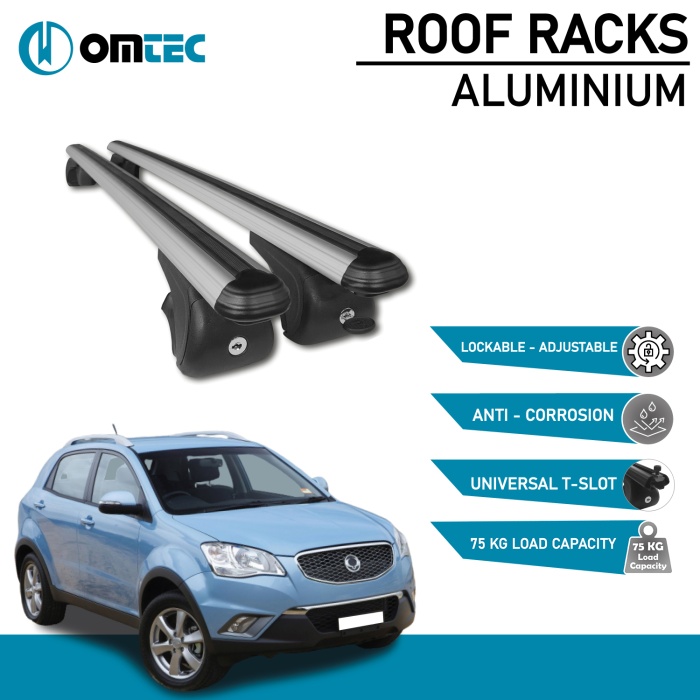 Bare Transversale Ssangyong Korando [2011-2019] Omtec Aluminiu - Argintiu - imagine 2