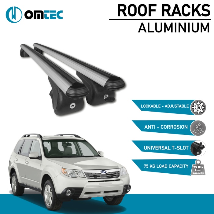 Bare Transversale Subaru Forester [2008-2013] Omtec Aluminiu - Argintiu - imagine 2