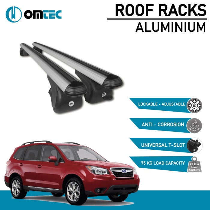 Bare Transversale Subaru Forester [2013-2019] Omtec Aluminiu - Argintiu - imagine 2