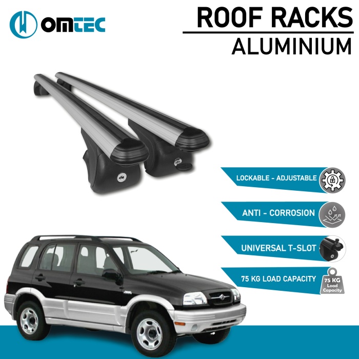Bare Transversale Suzuki Vitara [1998-2005] Omtec Aluminiu - Argintiu - imagine 2
