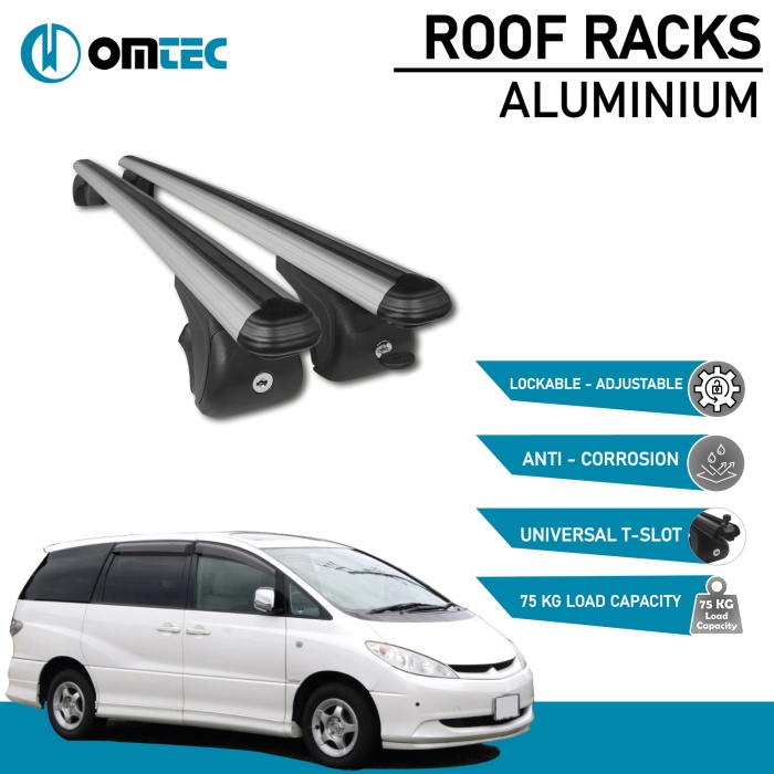 Bare Transversale Toyota Estima [2000-2005] Omtec Aluminiu - Argintiu - imagine 2