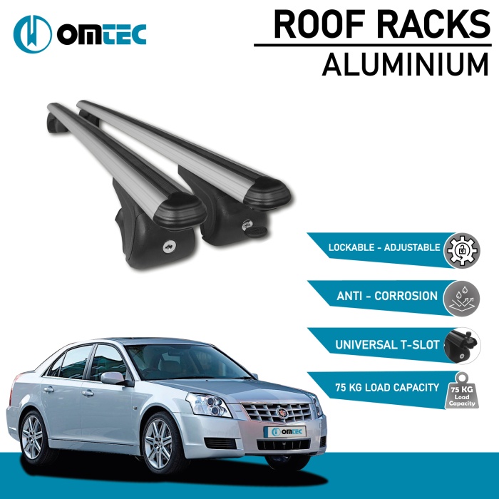 Bare Transversale Cadillac Bls [2006-2010] Omtec Aluminiu - Argintiu - imagine 2