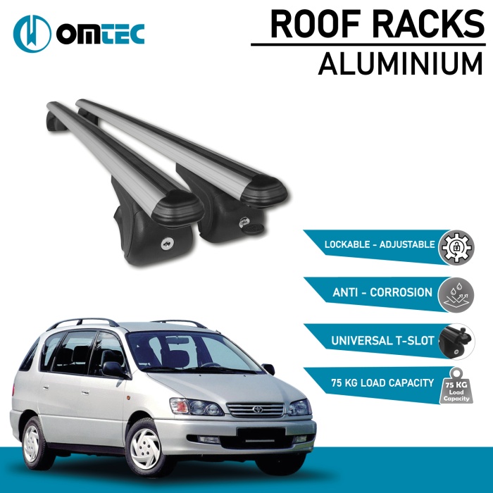 Bare Transversale Toyota Picnic [1996-2000] Omtec Aluminiu - Argintiu - imagine 2