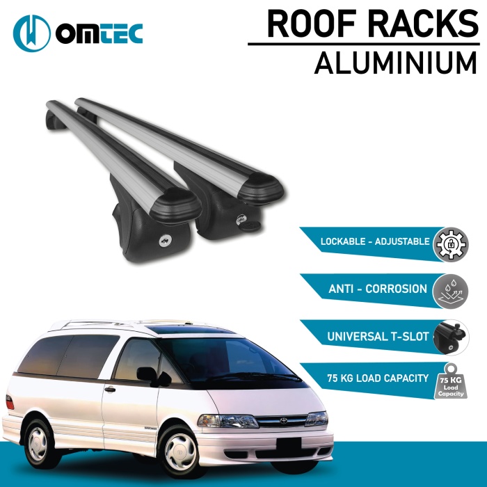 Bare Transversale Toyota Previa [1990-1999] Omtec Aluminiu - Argintiu - imagine 2