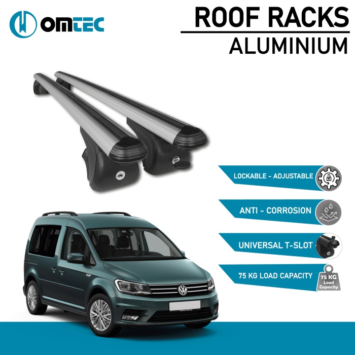 Bare Transversale Volkswagen Caddy [2015-2020] Omtec Aluminiu - Argintiu - imagine 2