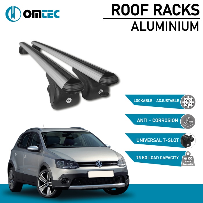 Bare Transversale Volkswagen Cross Polo [2010-2017] Omtec Aluminiu - Argintiu - imagine 2