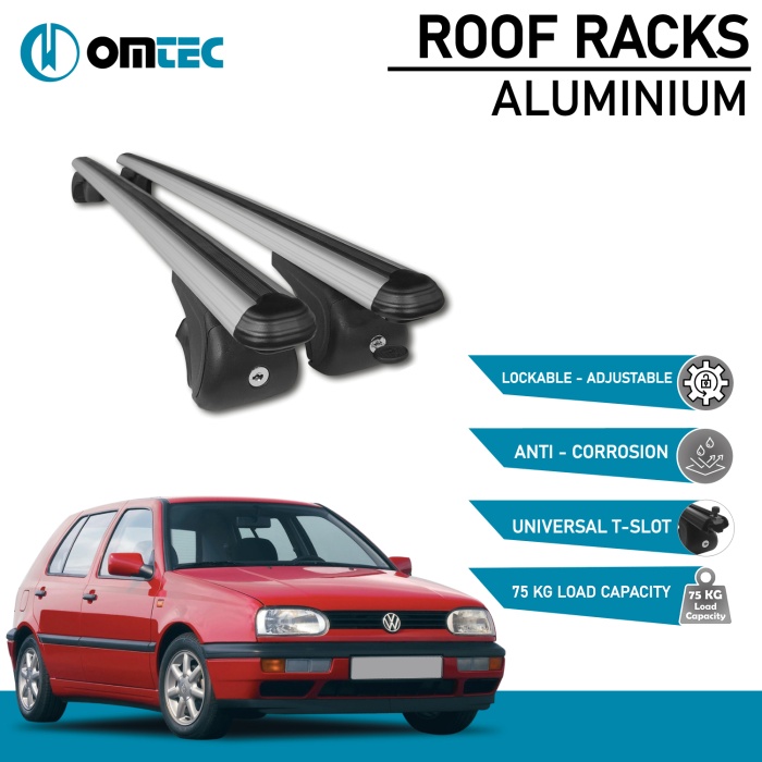 Bare Transversale Volkswagen Golf [1991-1998] Omtec Aluminiu - Argintiu - imagine 2