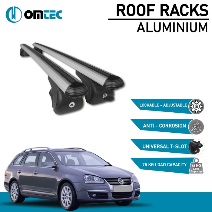 Bare Transversale Volkswagen Golf [2007-2009] Omtec Aluminiu - Argintiu - imagine 2