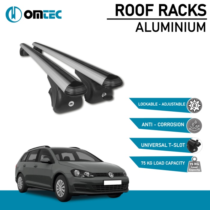 Bare Transversale Volkswagen Golf [2009-2013] Omtec Aluminiu - Argintiu - imagine 2