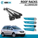 Bare Transversale Volkswagen Spacefox [2006 ->] Omtec Aluminiu - Argintiu - imagine 2
