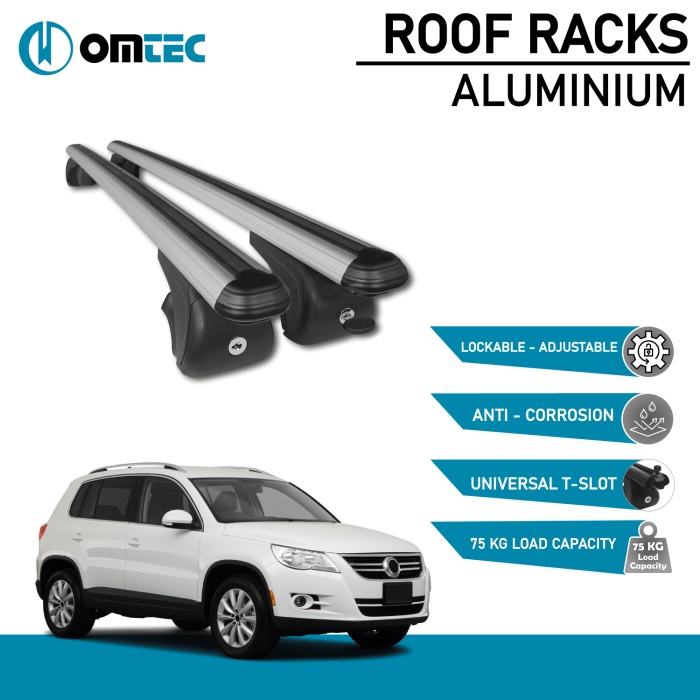 Bare Transversale Volkswagen Tiguan [2007-2016] Omtec Aluminiu - Argintiu - imagine 2