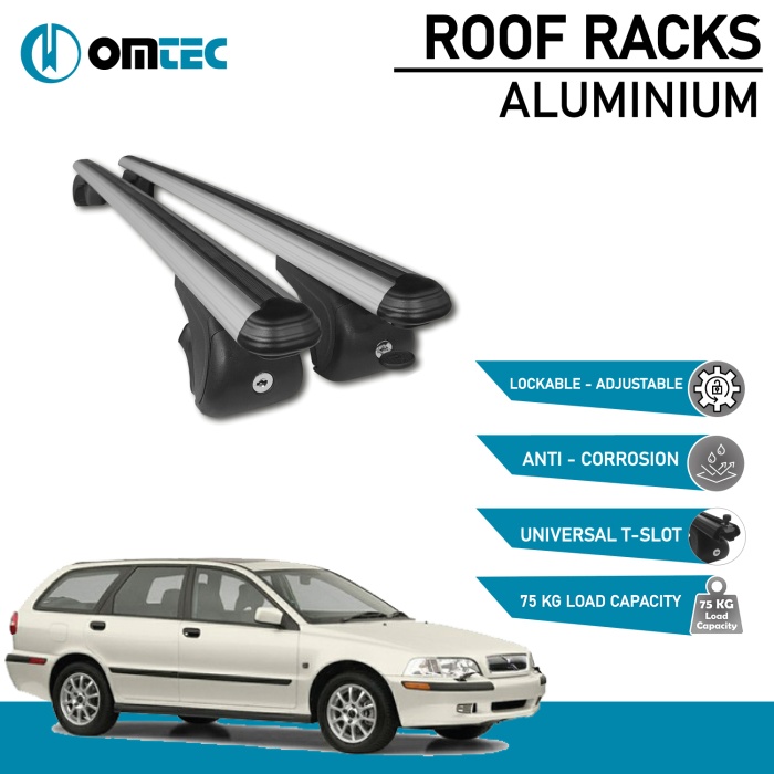 Bare Transversale Volvo V40 [1995-2004] Omtec Aluminiu - Argintiu - imagine 2