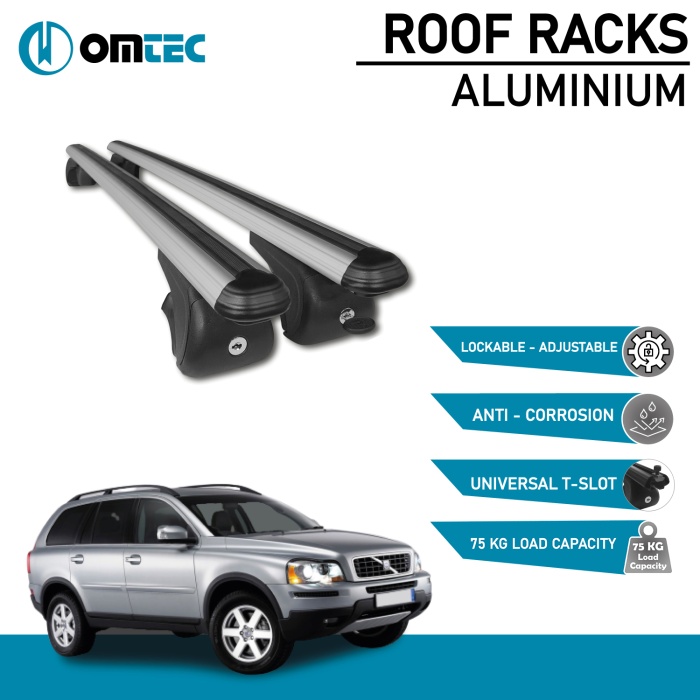 Bare Transversale Volvo Xc90 [2003-2015] Omtec Aluminiu - Argintiu - imagine 2