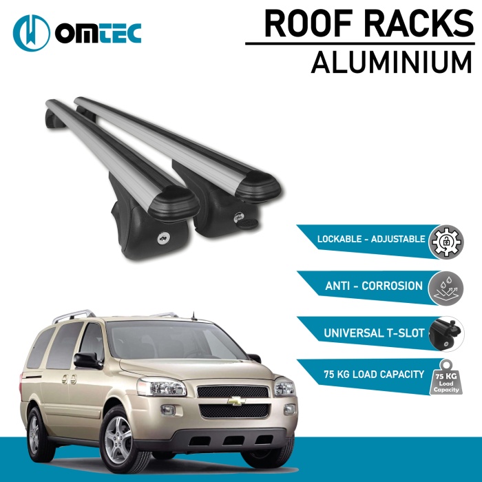 Bare Transversale Chevrolet Uplander [2005-2009] Omtec Aluminiu - Argintiu - imagine 2
