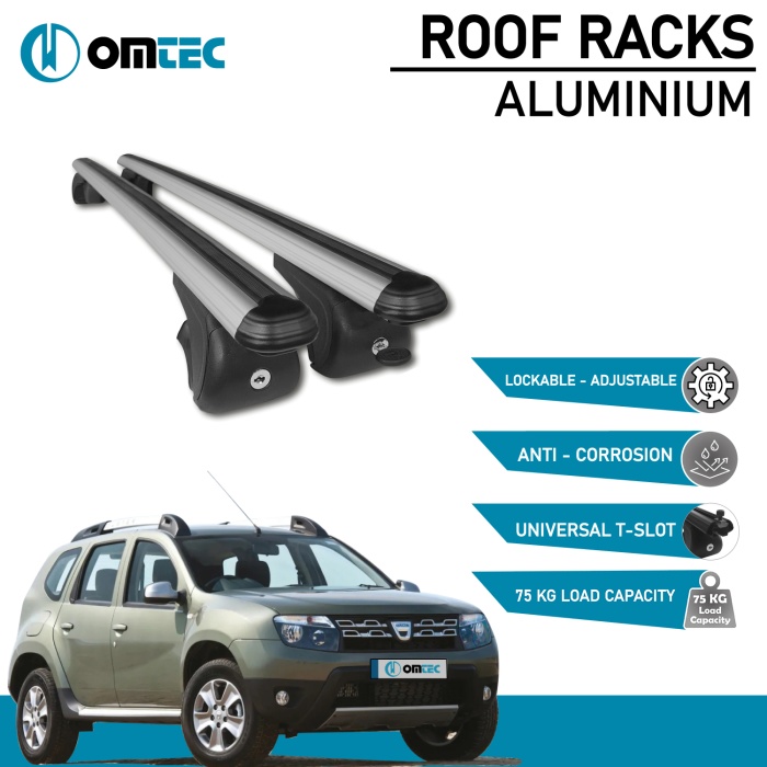 Bare Transversale Dacia Duster [2010-2018] Omtec Aluminiu - Argintiu - imagine 2