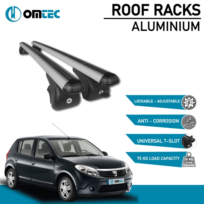 Bare Transversale Dacia Sandero [2008-2012] Omtec Aluminiu - Argintiu - imagine 2